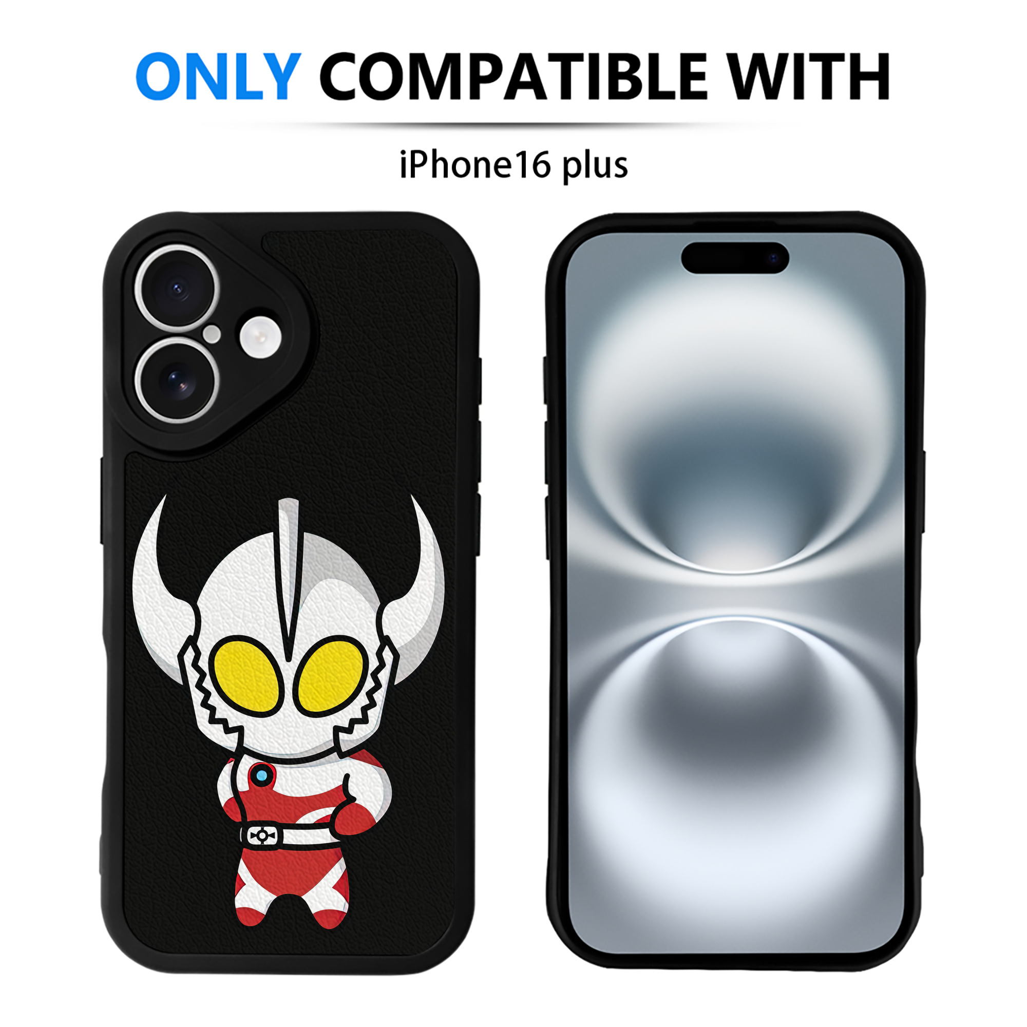 （画像用） ウルトラマン Ultraman 【iPhone 16シリーズ対応】シリコンスマホケース（レザー調） 材質：シリコン